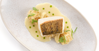 Gebratener Zander mit Sauerkraut