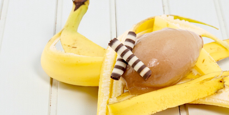 Chocolate banana peel ice cream
