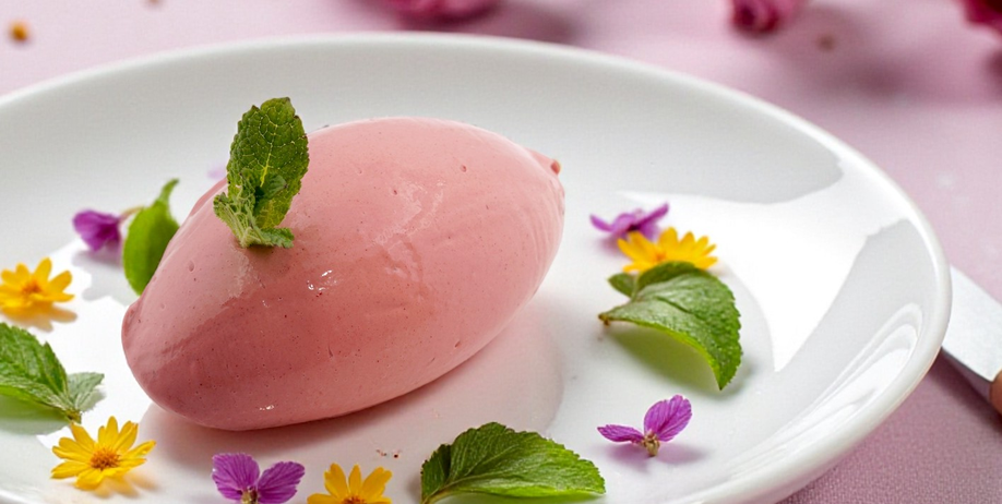 Raspberry and hibiscus ice cream
