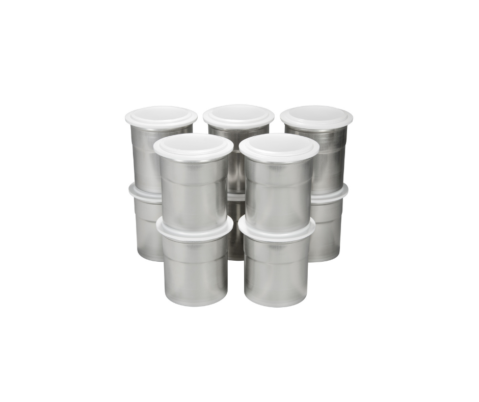 Chrome steel pacotizing® beakers (10x)